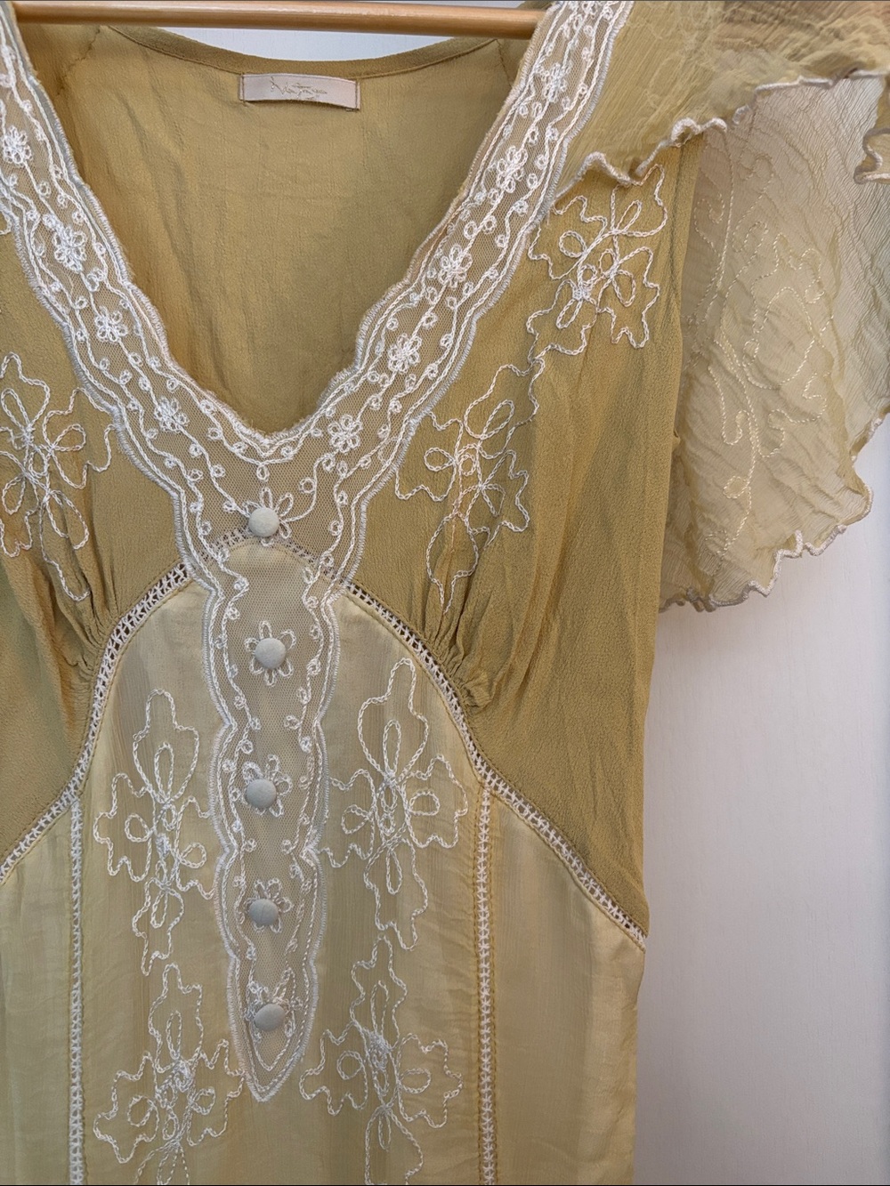 Nataya Edwardian Midi Dress Size S Flutter Sleeves Layers Babydoll Corset Floral - Picture 3 of 16